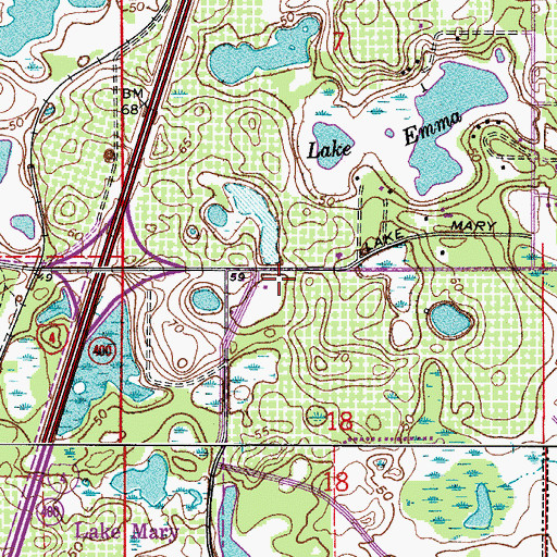 Topographic Map of Lake Mary Centre Shopping Center, FL