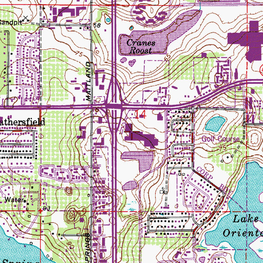 Topographic Map of Marketplace at Altamonte Shopping Center, FL