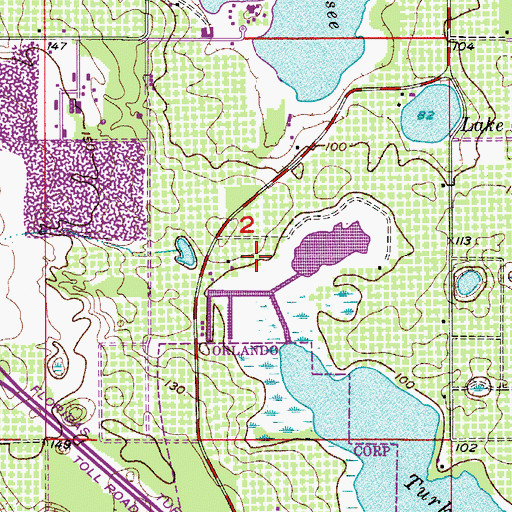 Topographic Map of Metrowest Village Shopping Center, FL