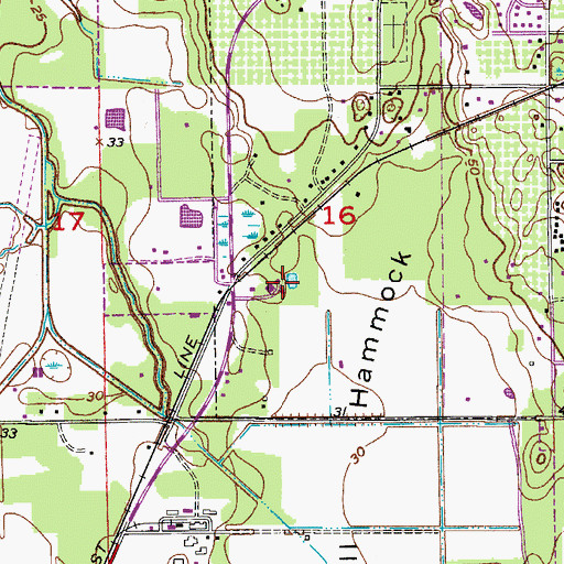 Topographic Map of Oakwood Village Shopping Center, FL