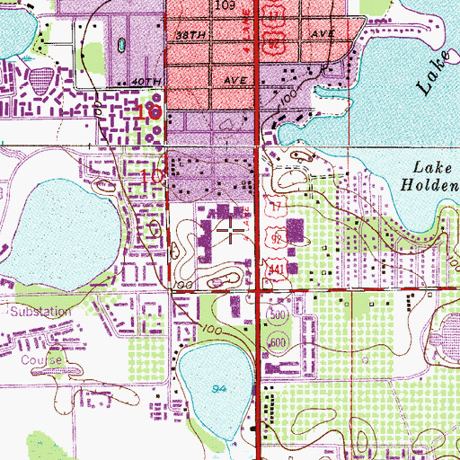 Topographic Map of Orange Blossom Shopping Center, FL