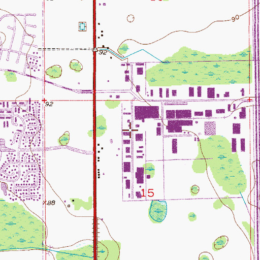 Topographic Map of Orange Plaza Shopping Center, FL