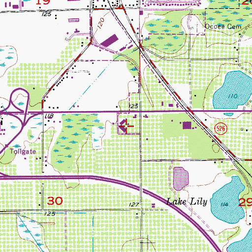 Topographic Map of Orange Tree Plaza Shopping Center, FL