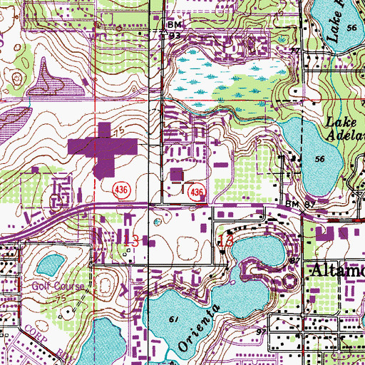 Topographic Map of Palm Springs Center Shopping Center, FL