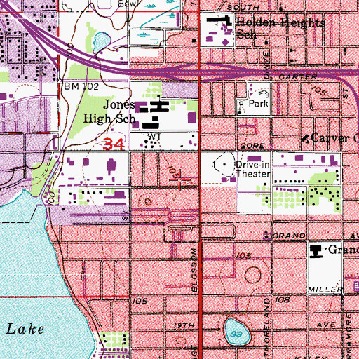 Topographic Map of Park and Shop Shopping Center, FL