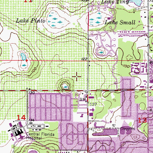 Topographic Map of Park Promenade Shopping Center, FL