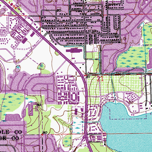 Topographic Map of Pine Bay Plaza Shopping Center, FL