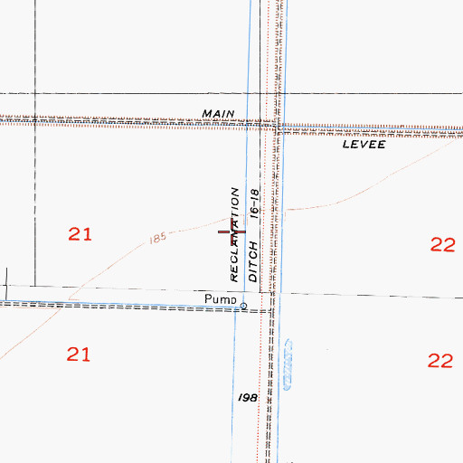 Topographic Map of Reclamation Ditch, CA