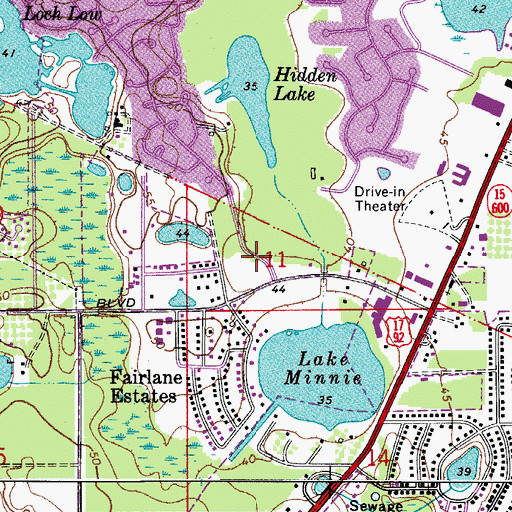 Topographic Map of Reflections at Hidden Lake Shopping Center, FL