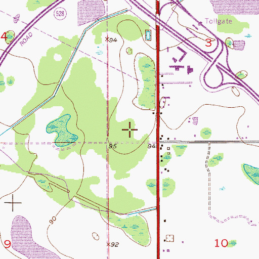 Topographic Map of Sams Trail Plaza Shopping Center, FL