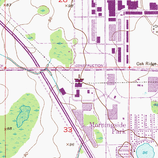 Topographic Map of Sand Lake Corners Shopping Center, FL