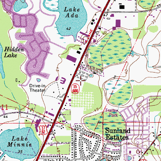 Topographic Map of Seminole Centre Shopping Center, FL