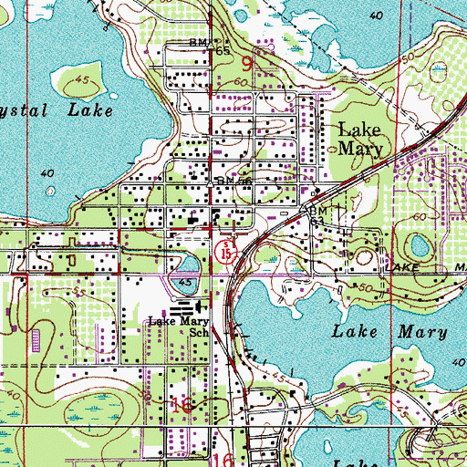 Topographic Map of Shoppes of Lake Mary, FL