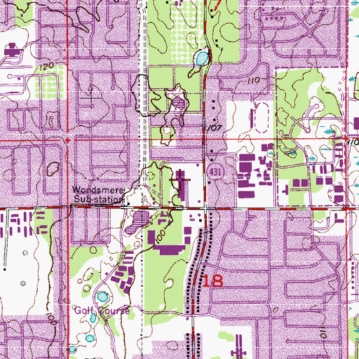 Topographic Map of Silver Star Shopping Center, FL
