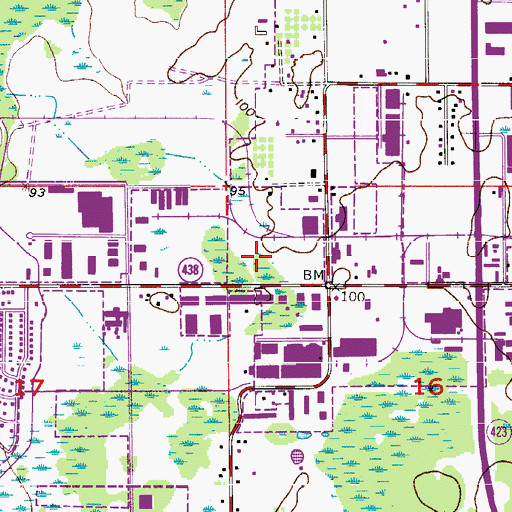 Topographic Map of Silver Star Square Shopping Center, FL