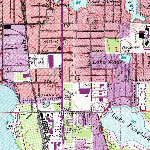 Topographic Map of South Orlando Shopping Center, FL