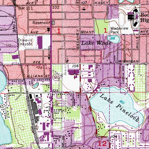 Topographic Map of The Market at Southside Shopping Center, FL