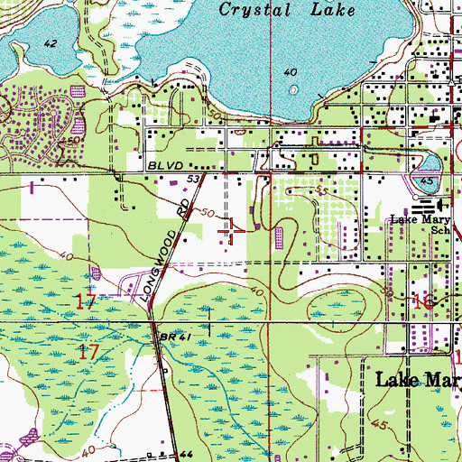 Topographic Map of The Oasis Shopping Center, FL