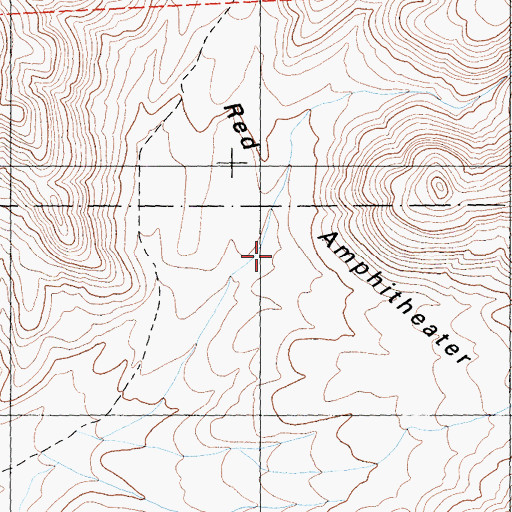 Topographic Map of Red Amphitheater, CA
