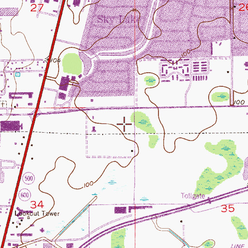 Topographic Map of The Terrace at Florida Mall Shopping Center, FL