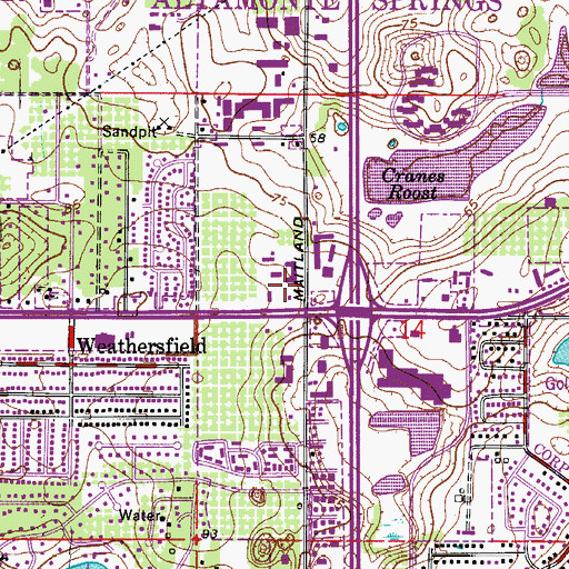 Topographic Map of The Village Shoppes Shopping Center, FL