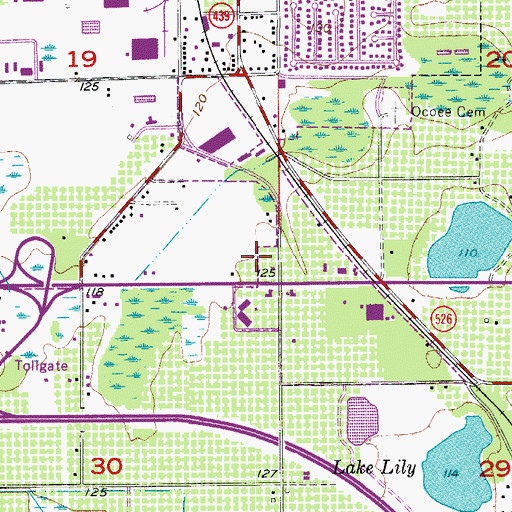 Topographic Map of Towne Square Shopping Center, FL