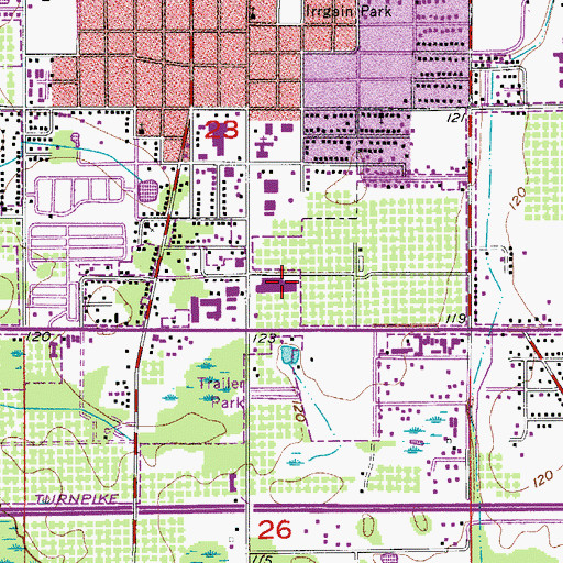 Topographic Map of Tri City Center Shopping Center, FL