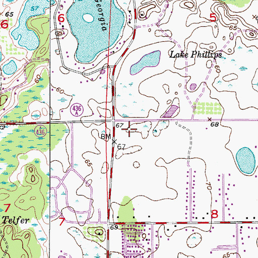 Topographic Map of University Oaks Shopping Center, FL