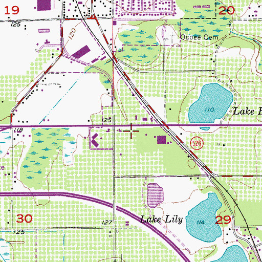Topographic Map of Village Market Place Shopping Center, FL