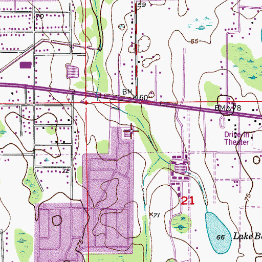 Topographic Map of Village Place Shopping Center, FL