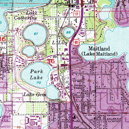 Topographic Map of Village Plaza Shopping Center, FL