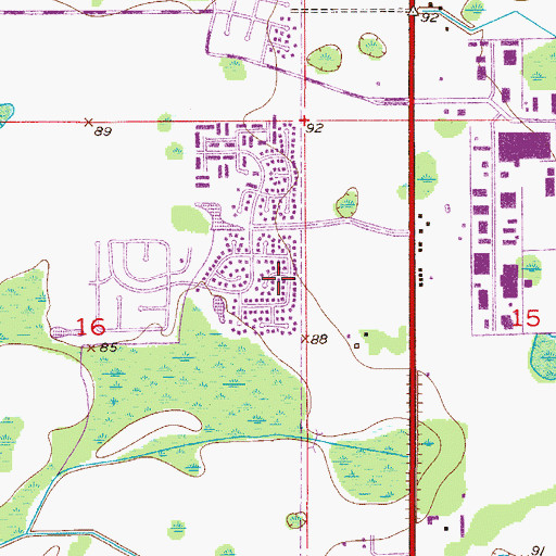 Topographic Map of Waterbridge Downs Shopping Center, FL