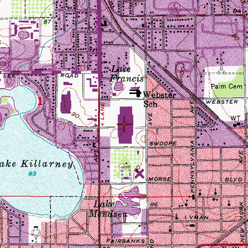 Topographic Map of Winter Park Shopping Center, FL