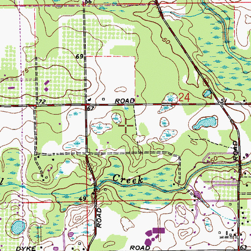 Topographic Map of Wood Creek Square Shopping Center, FL