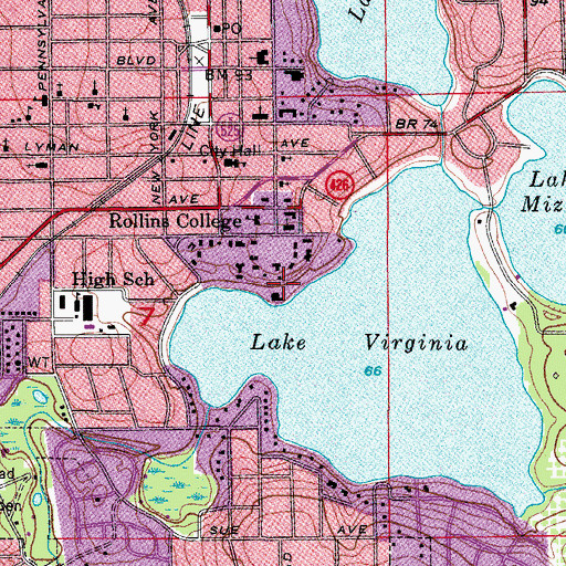 Topographic Map of Alfond Swimming Pool, FL