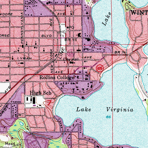 Topographic Map of Cahall Sandspur Field, FL