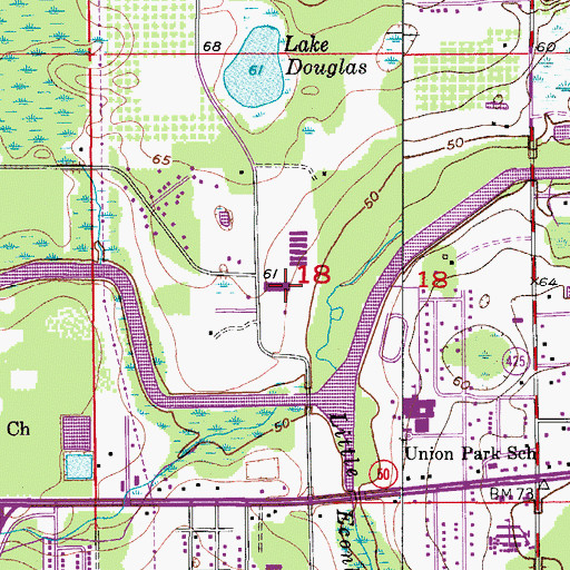 Topographic Map of Eddie Graham Sports Stadium, FL