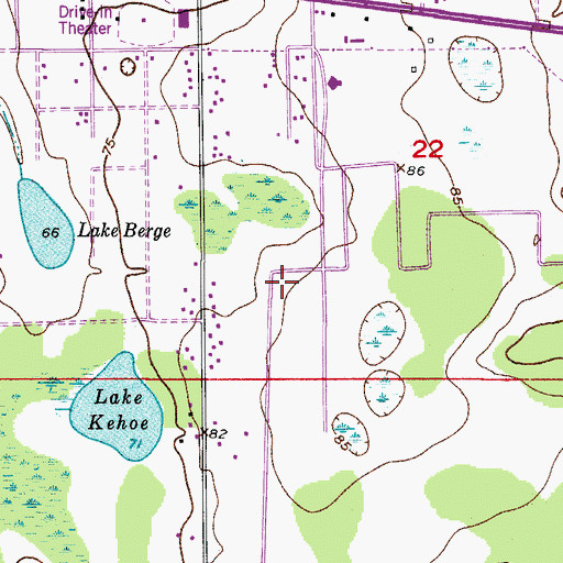 Topographic Map of Alafaya Post Office, FL