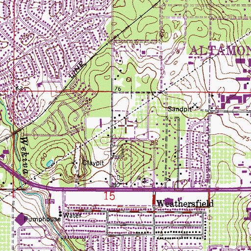 Topographic Map of Altamonte Springs Post Office, FL