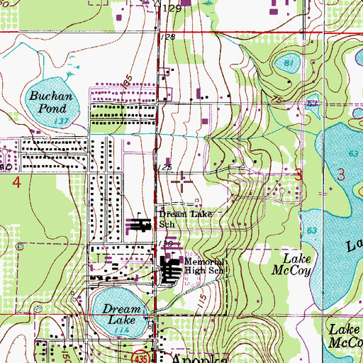 Topographic Map of Apopka Post Office, FL