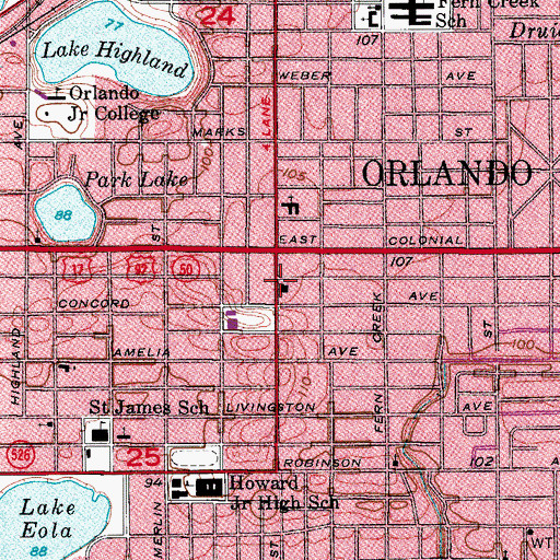 Topographic Map of Colonialtown Post Office, FL