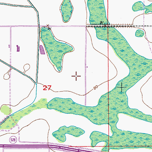 Topographic Map of Lee Vista Post Office, FL