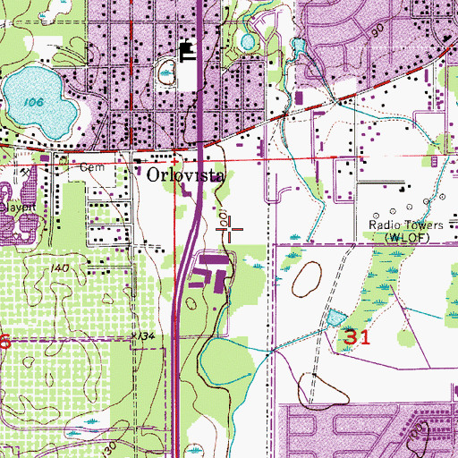 Topographic Map of Orlo Vista Post Office, FL