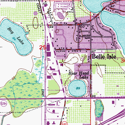 Topographic Map of Pine Castle Post Office, FL