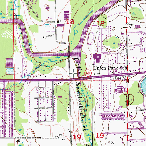 Topographic Map of Union Park Post Office, FL