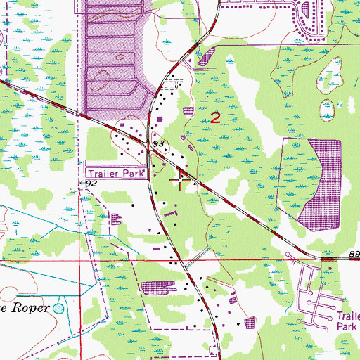 Topographic Map of Ventura Post Office, FL