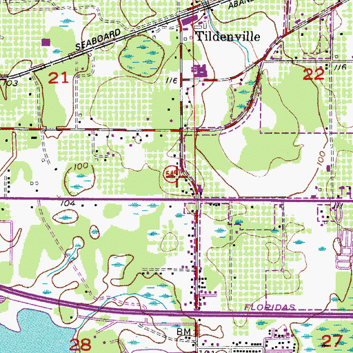 Topographic Map of Winter Garden Post Office, FL