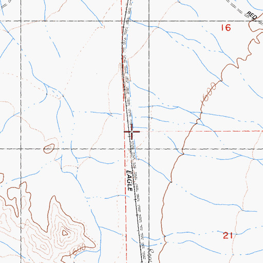Topographic Map of Red Cloud Wash, CA