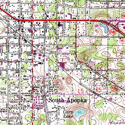 Topographic Map of Bear Lake Elementary School, FL