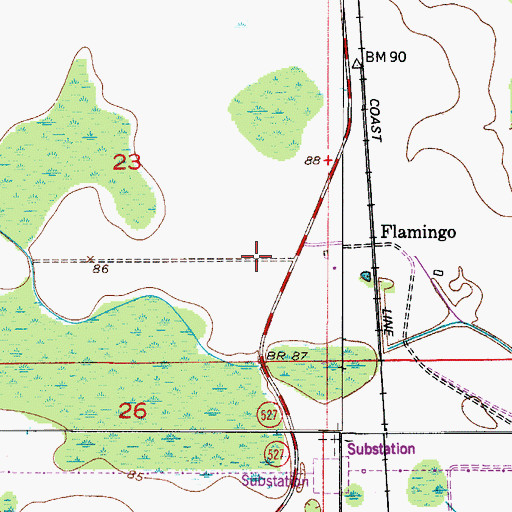 Topographic Map of Cypress Creek High School, FL